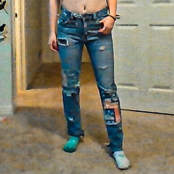 Free People Patchwork Jeans size 28 - Picture 1 of 2